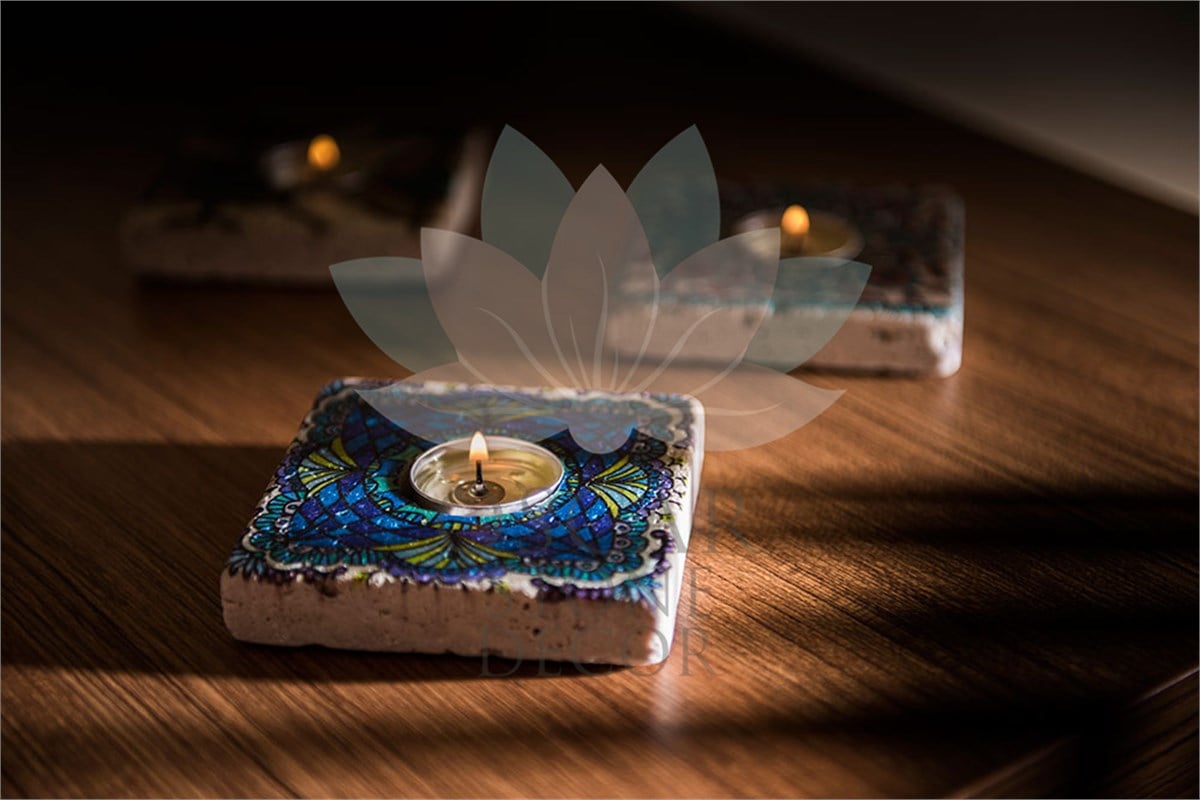 OSCAR STONE DECOR DOĞALTAŞ MUMLUK / ML-095 (CANDLE HOLDER)