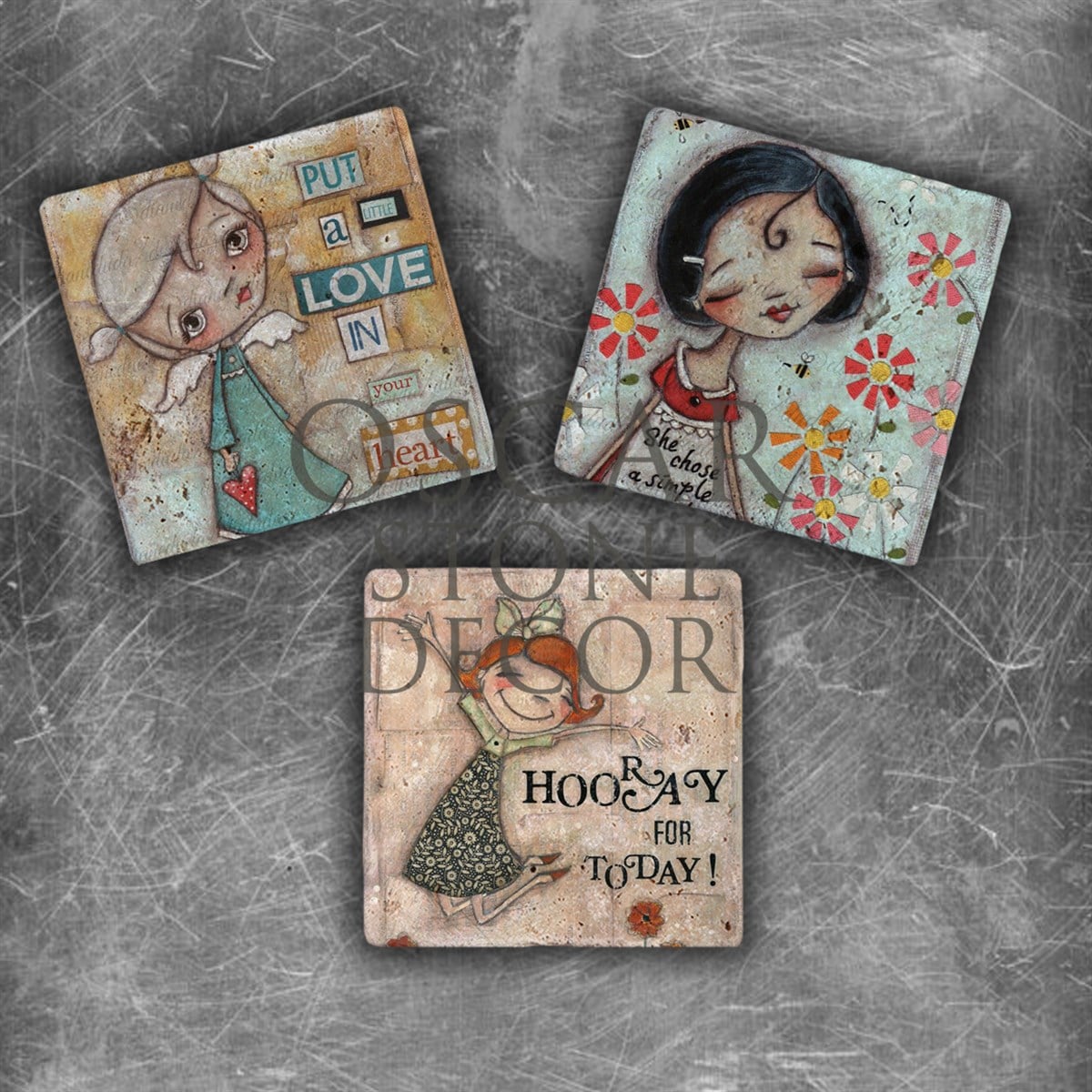 OSCAR STONE DECOR HOORAY DOĞALTAŞ MAGNET SETİ / MG-088