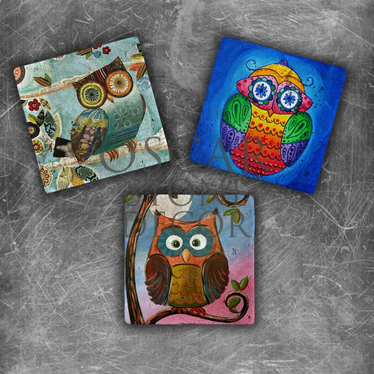 OSCAR STONE DECOR HOPE OF OWL DOĞALTAŞ MAGNET SETİ / MG-145