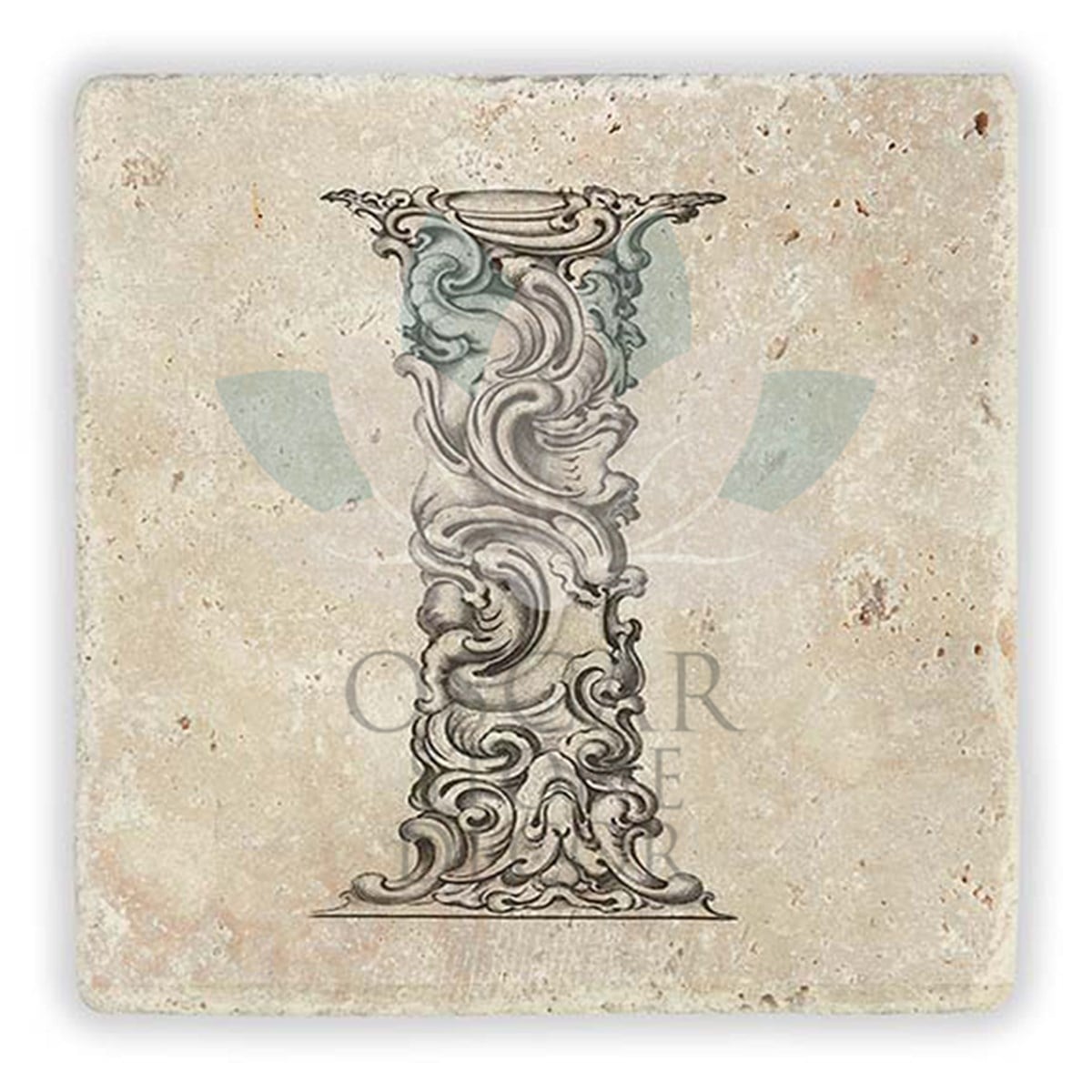 OSCAR STONE DECOR I HARFİ TEKLİ DOĞALTAŞ BARDAK ALTLIĞI / BA-I1 (COASTER)