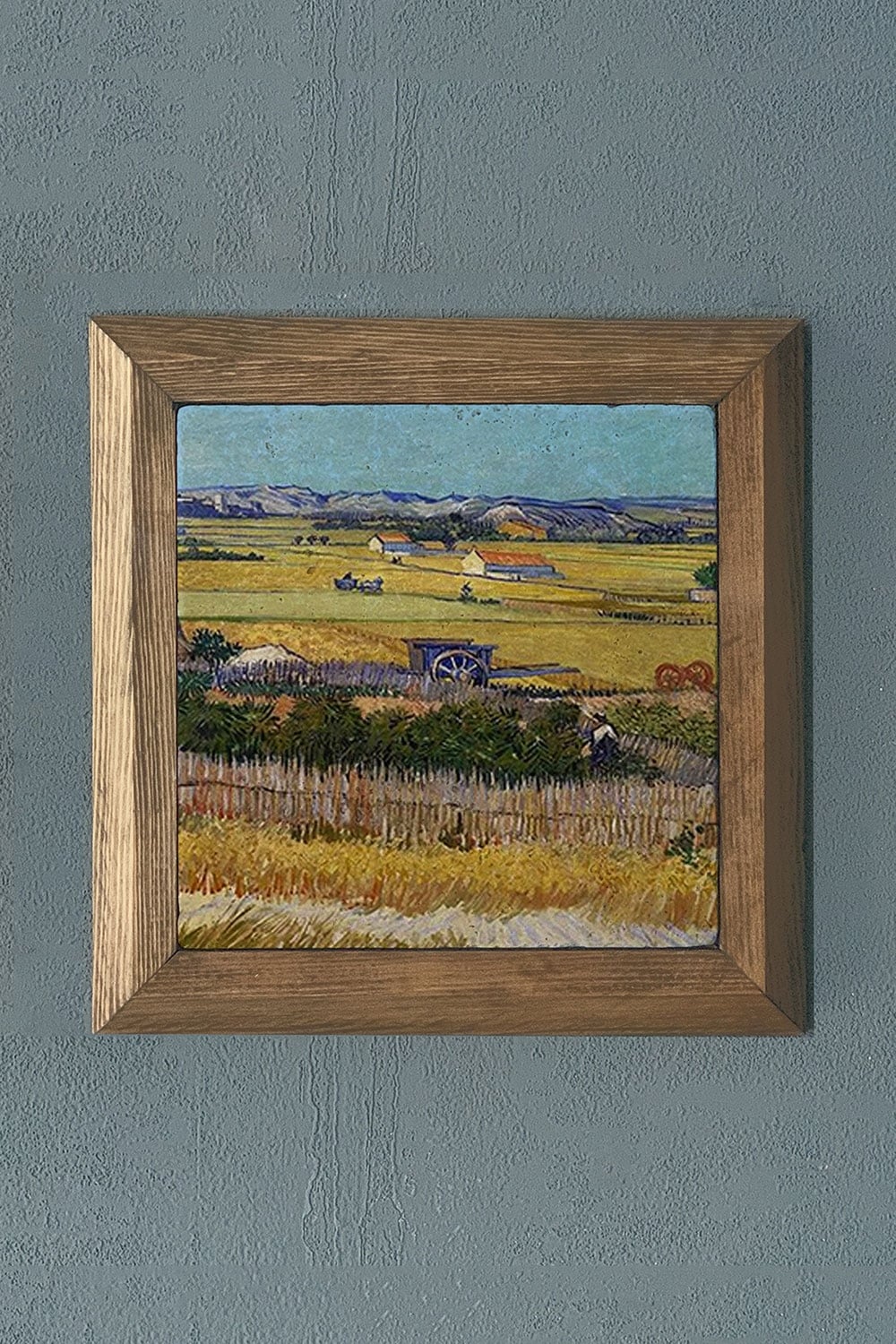 Oscar Stone Decor Masif Çerçeveli Doğaltaş Tablo 28x28 cm Vincent Van Gogh Eserleri