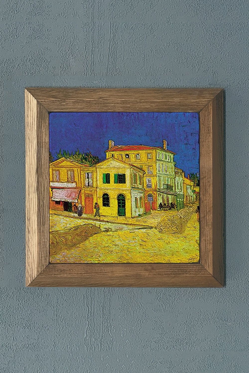 Oscar Stone Decor Masif Çerçeveli Doğaltaş Tablo 28x28 cm Vincent Van Gogh Eserleri