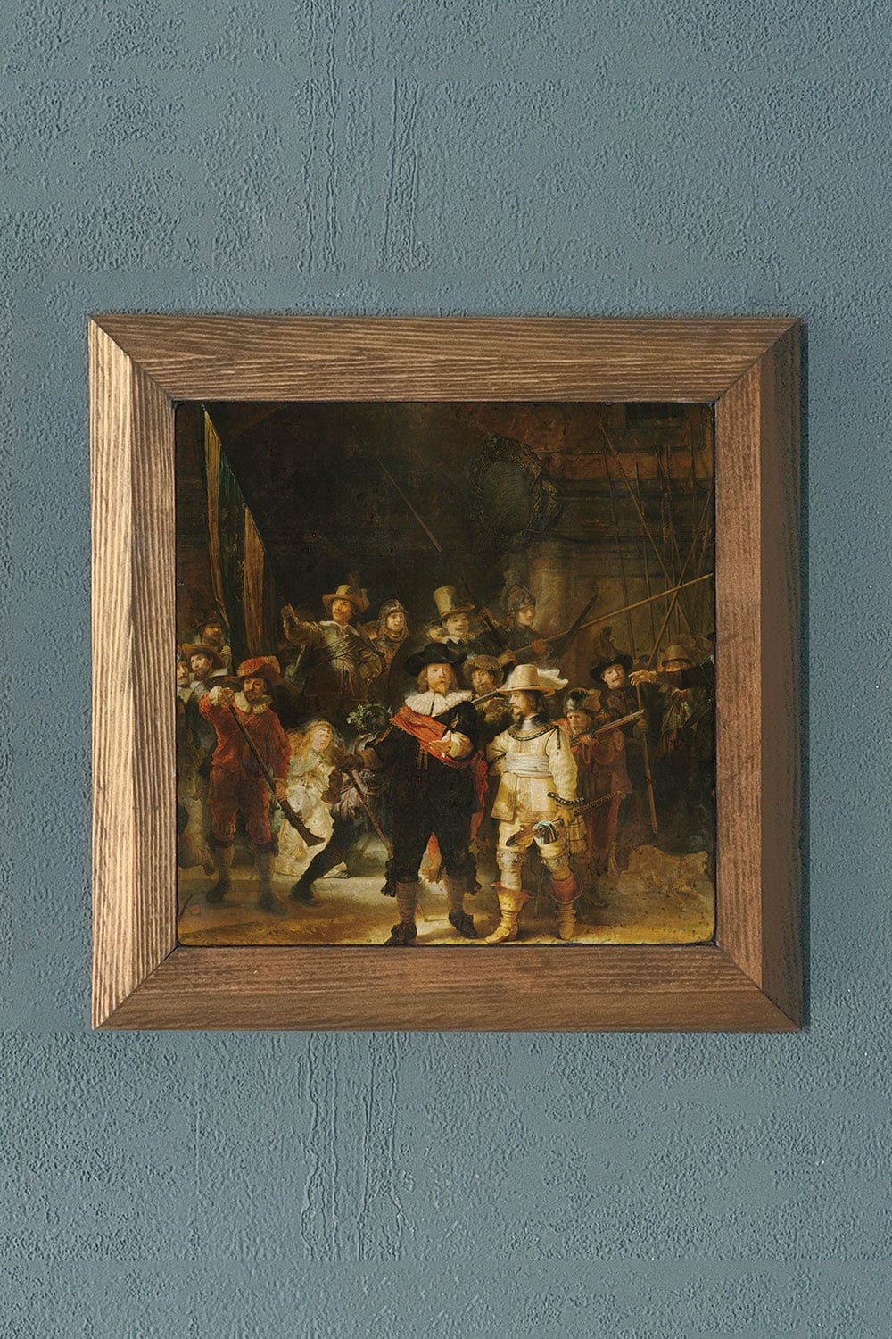 Oscar Stone Decor Masif Çerçeveli Doğaltaş Tablo The Night Watch Gece Devriyesi Rembrandt van Rijn