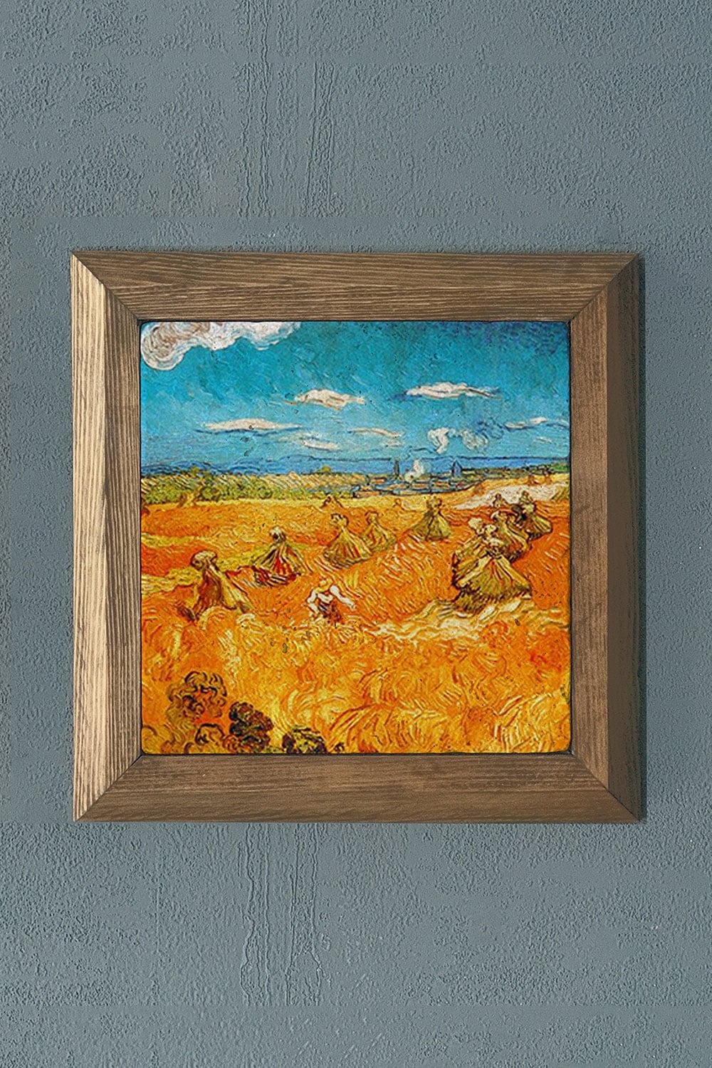Oscar Stone Decor Masif Çerçeveli Doğaltaş Tablo 28x28 cm Vincent Van Gogh Eserleri