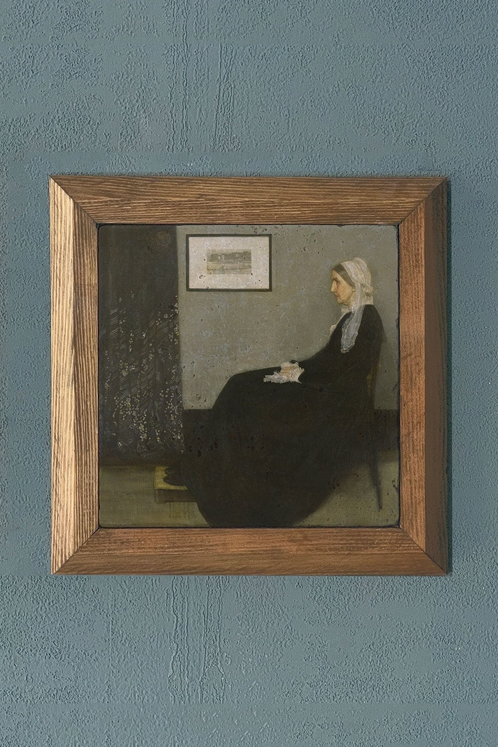 Oscar Stone Decor Masif Çerçeveli Doğaltaş Tablo Whistler’s Mother Whistler’ın Annesi Tablosu