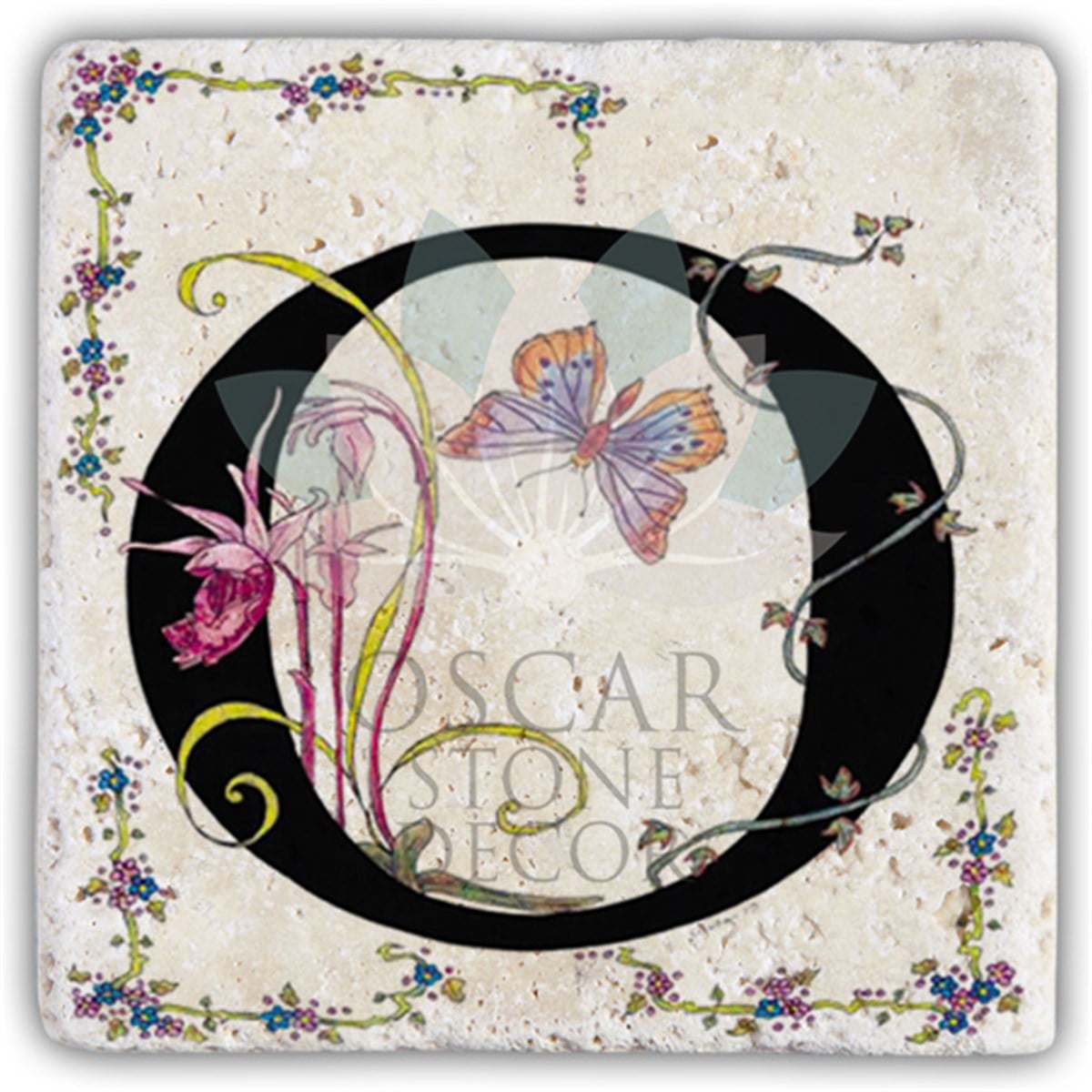 OSCAR STONE DECOR O HARFİ TEKLİ DOĞALTAŞ BARDAK ALTLIĞI / BA-O3 (COASTER)