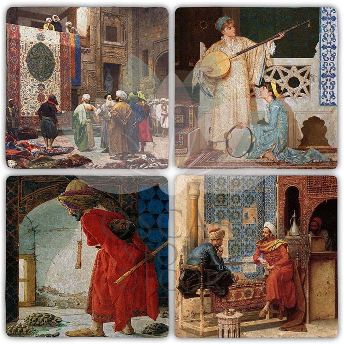 OSCAR STONE DECOR OSMAN HAMDİ 4'lü DOĞALTAŞ BARDAK ALTLIĞI / BA502 (COASTER)