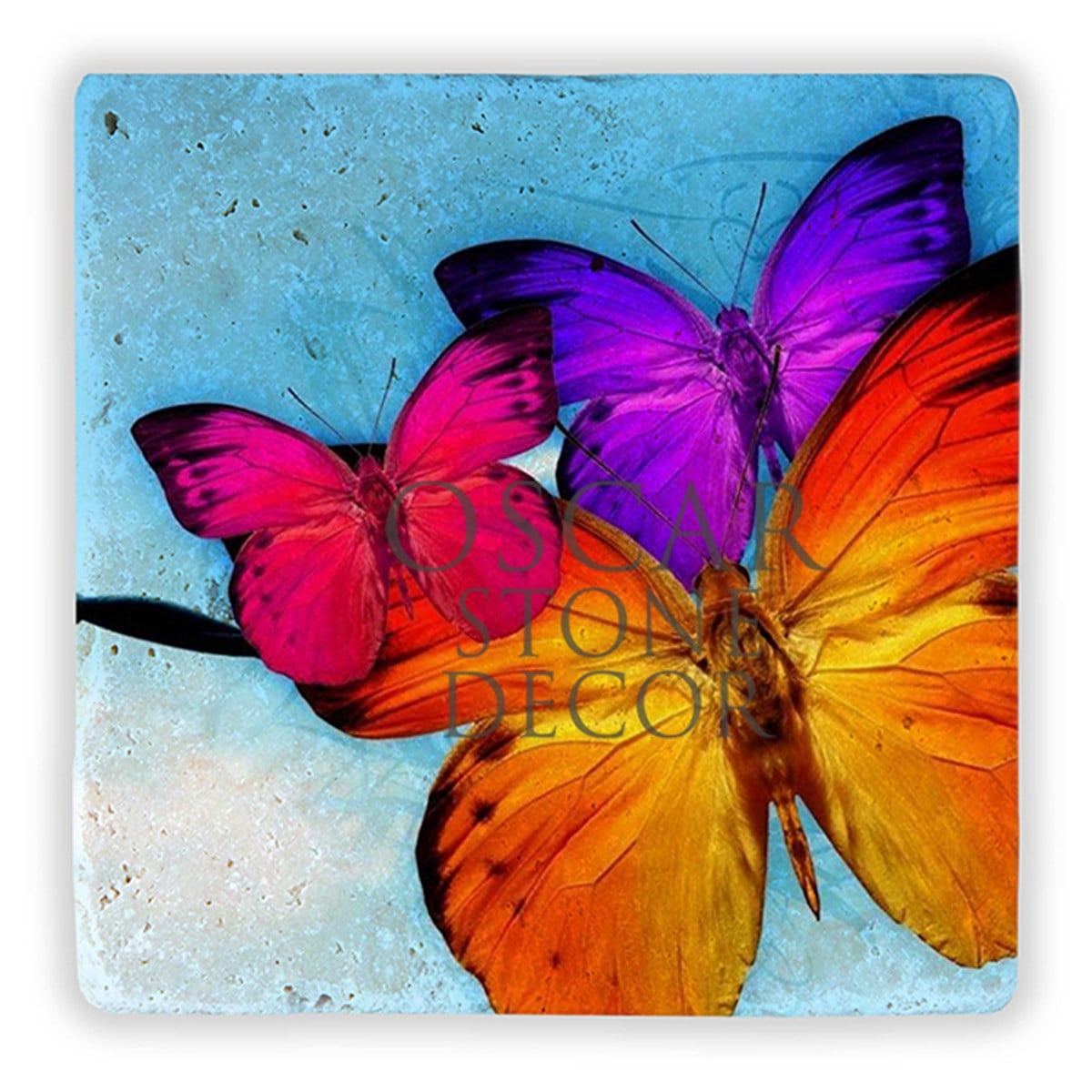 OSCAR STONE DECOR RENKLİ KELEBEK DOĞALTAŞ DUVAR DEKORU / DD162 (WALL DECOR)