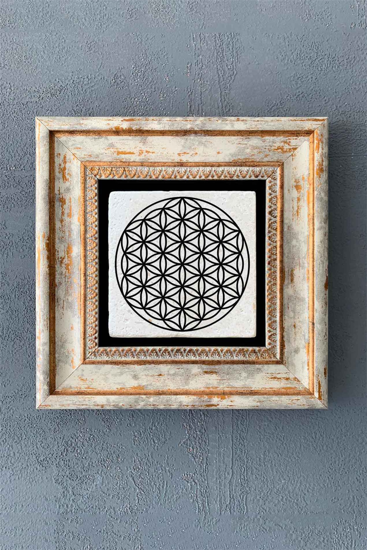 OSCAR STONE DECOR TEKLİ ÇERÇEVELİ DOĞALTAŞ DUVAR DEKORU / CDD1-40-7777 (WALL DECOR)