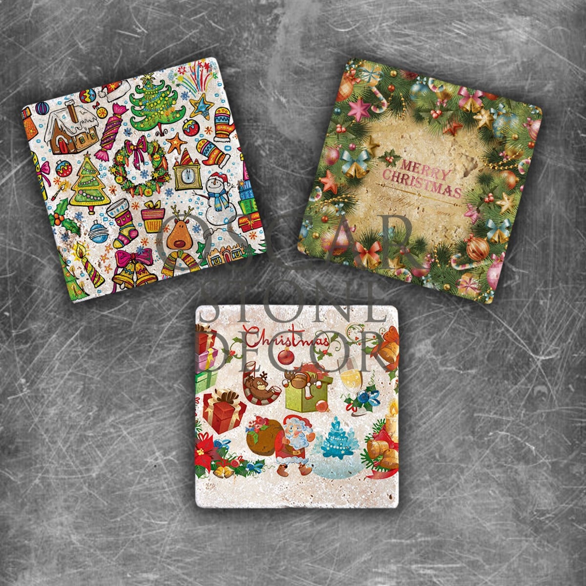 OSCAR STONE DECOR YILBAŞI DOĞALTAŞ MAGNET SETİ / YMG-002