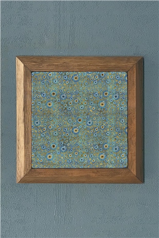 Masif Çerçeveli Nazar Taş Tablo- Duvar Dekoru- Oscar Stone Decor 28X28 cm-WALL DECOR