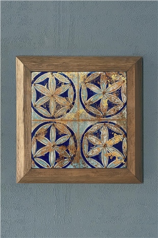 Masif Çerçeveli Taş Tablo- Duvar Dekoru- Oscar Stone Decor 28X28 cm-WALL DECOR