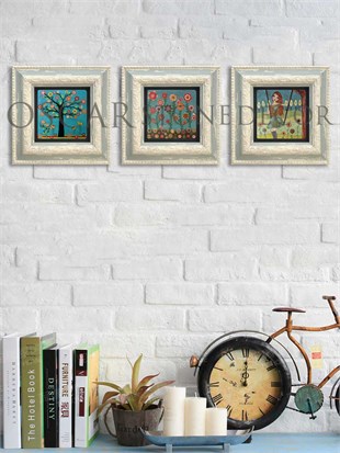 OSCAR STONE DECOR 3'lü ÇERÇEVELİ DOĞALTAŞ DUVAR DEKORU / 3CDD-10-001 (WALL DECOR)