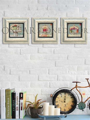 OSCAR STONE DECOR 3'lü ÇERÇEVELİ DOĞALTAŞ DUVAR DEKORU / 3CDD-10-001 (WALL DECOR)