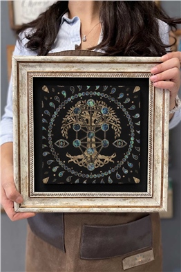 Oscar Stone Decor Çerçeveli Tablo Taş Duvar Dekoru 30 X 30 Cm Hayat Ağacı Özel Tasarım