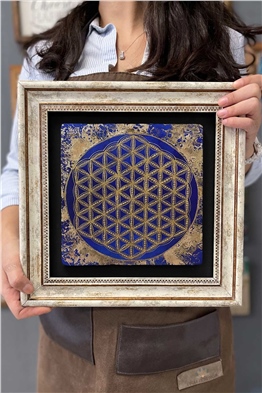 Oscar Stone Decor Çerçeveli Tablo Taş Duvar Dekoru 30 X 30 Cm Yaşam Çiçeği