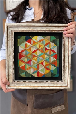 Oscar Stone Decor Çerçeveli Tablo Taş Duvar Dekoru 30 X 30 Cm Yaşam Çiçeği Tablosu