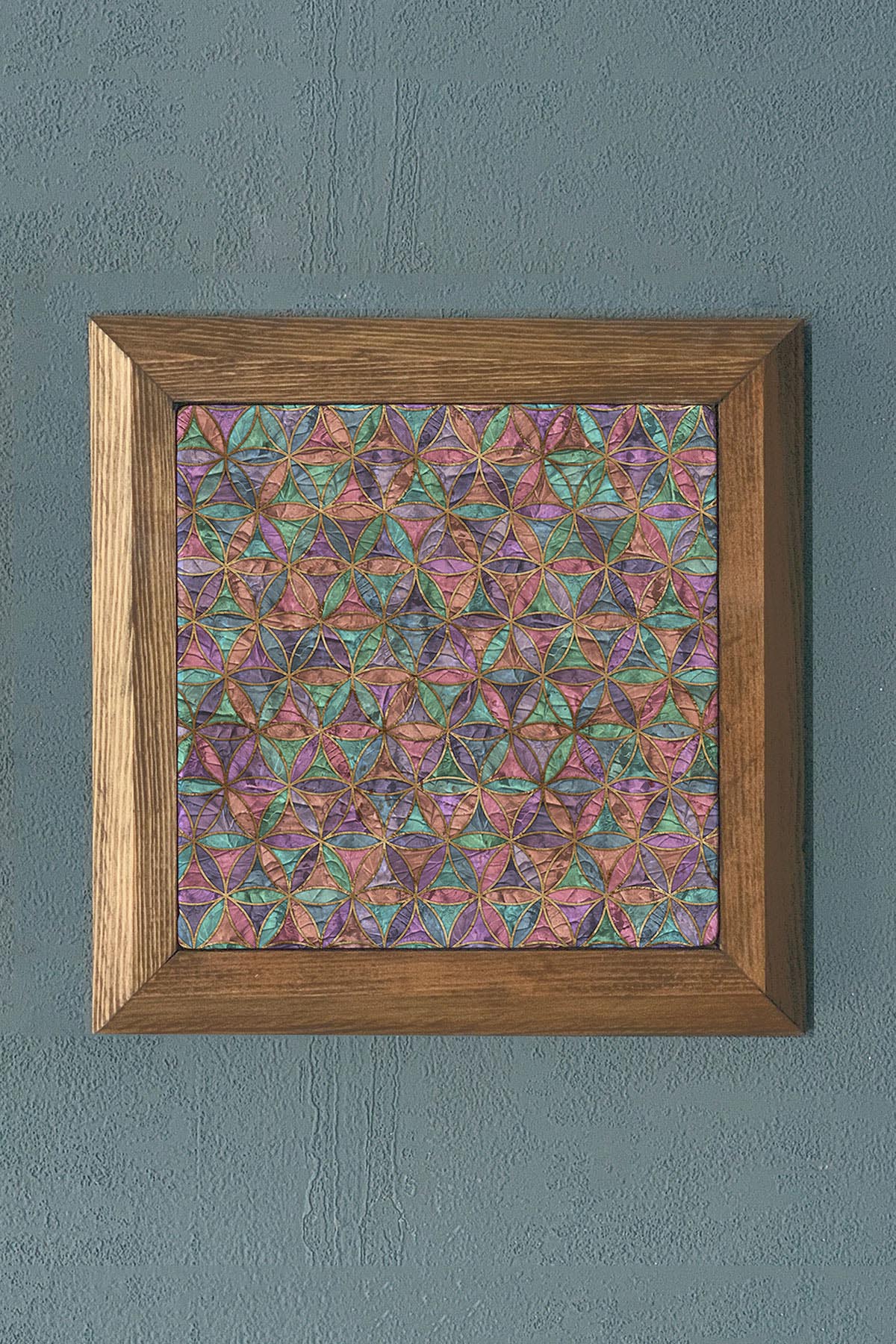 AHŞAP Çerçeveli Taş Tablo-Wall Decor- Oscar Stone Decor 28X28 CM
