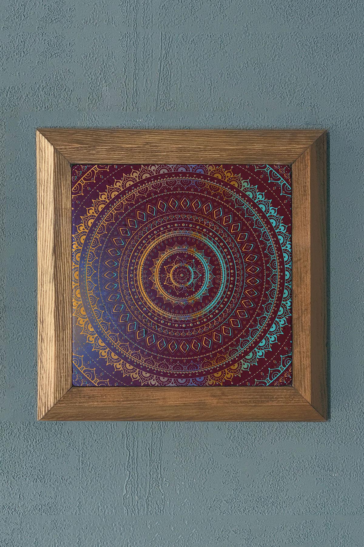 AHŞAP Çerçeveli Taş Tablo-Wall Decor- Oscar Stone Decor 28X28 CM