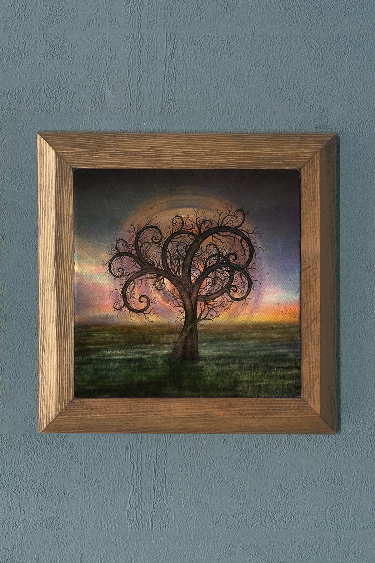 AHŞAP Çerçeveli Taş Tablo-Wall Decor- Oscar Stone Decor 28X28 CM