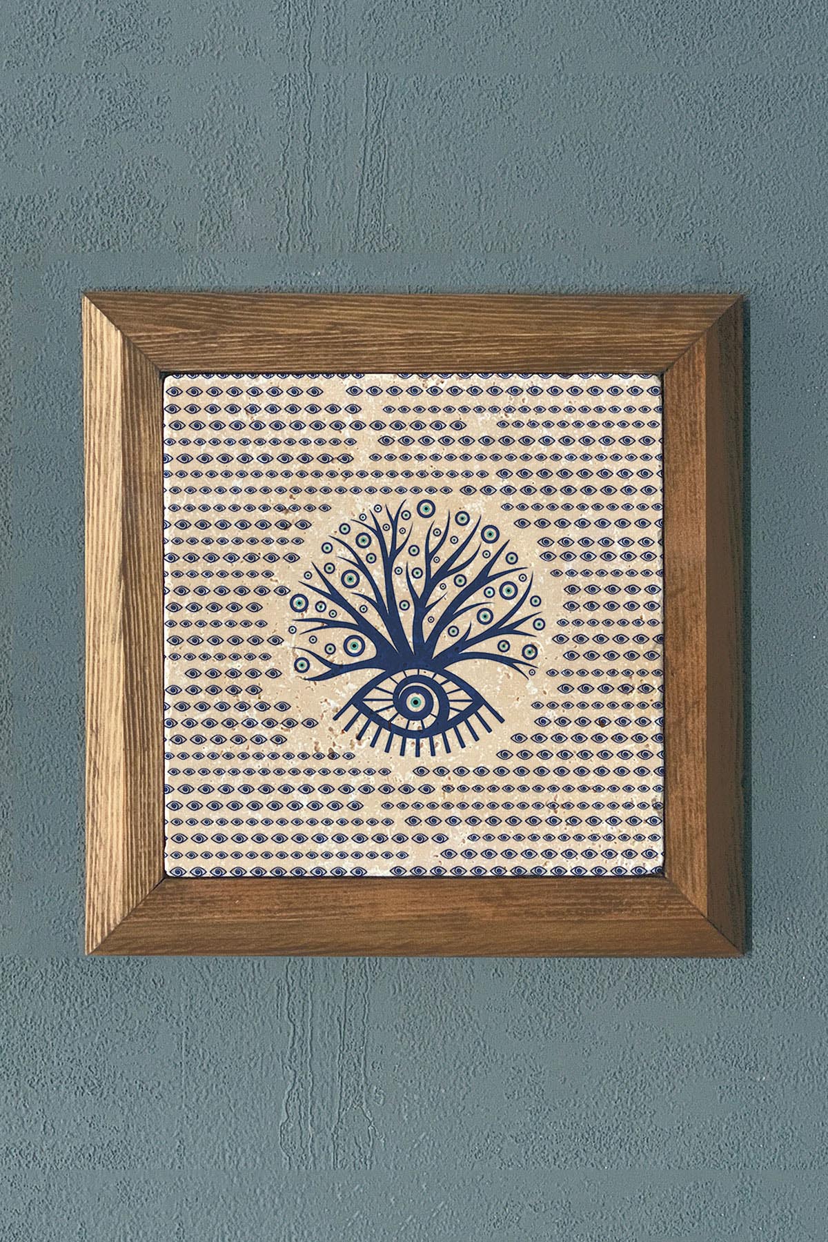 AHŞAP Çerçeveli Taş Tablo-Wall Decor- Oscar Stone Decor 28X28 CM