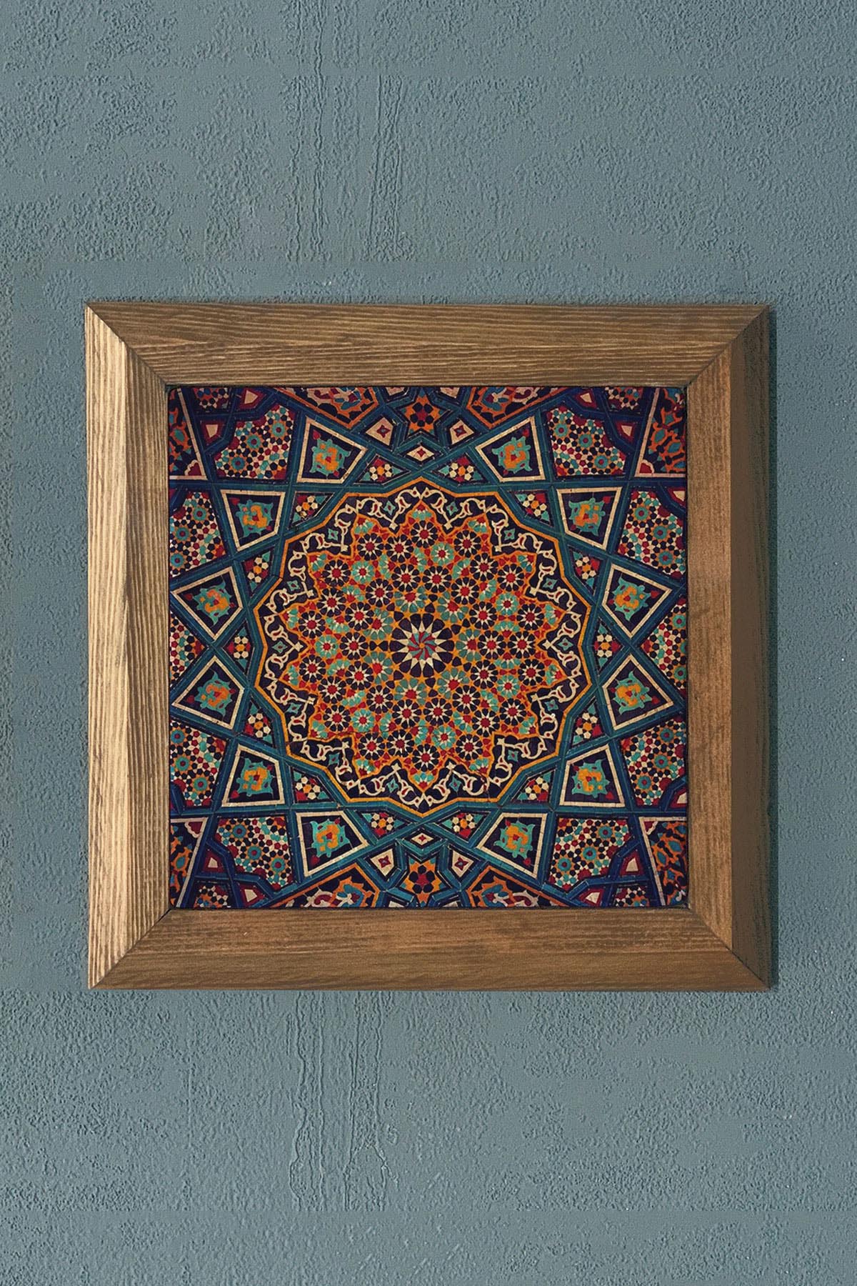 DESENMasif Çerçeveli Taş Tablo-Wall Decor- Oscar Stone Decor 28X28 CM
