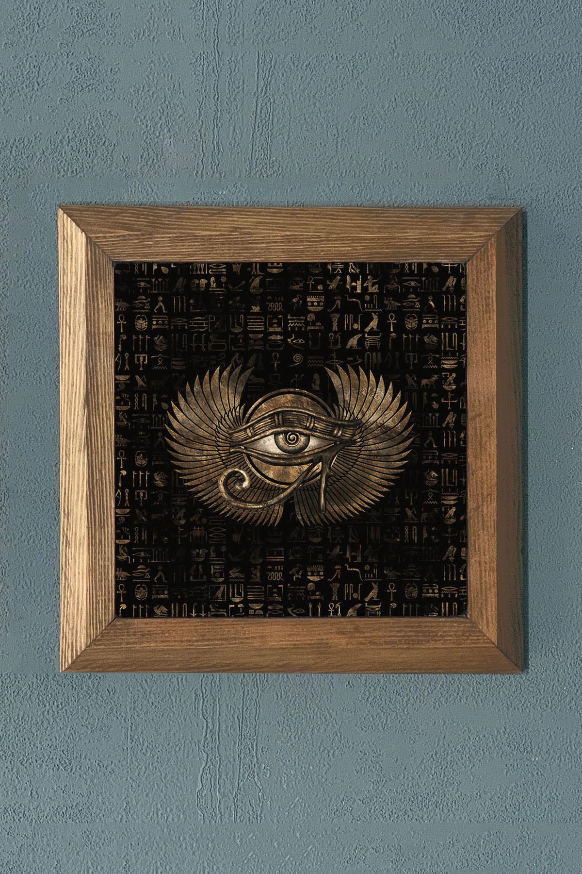 HORUS- Masif Çerçeveli Taş Tablo-Wall Decor- Oscar Stone Decor 28X28 CM
