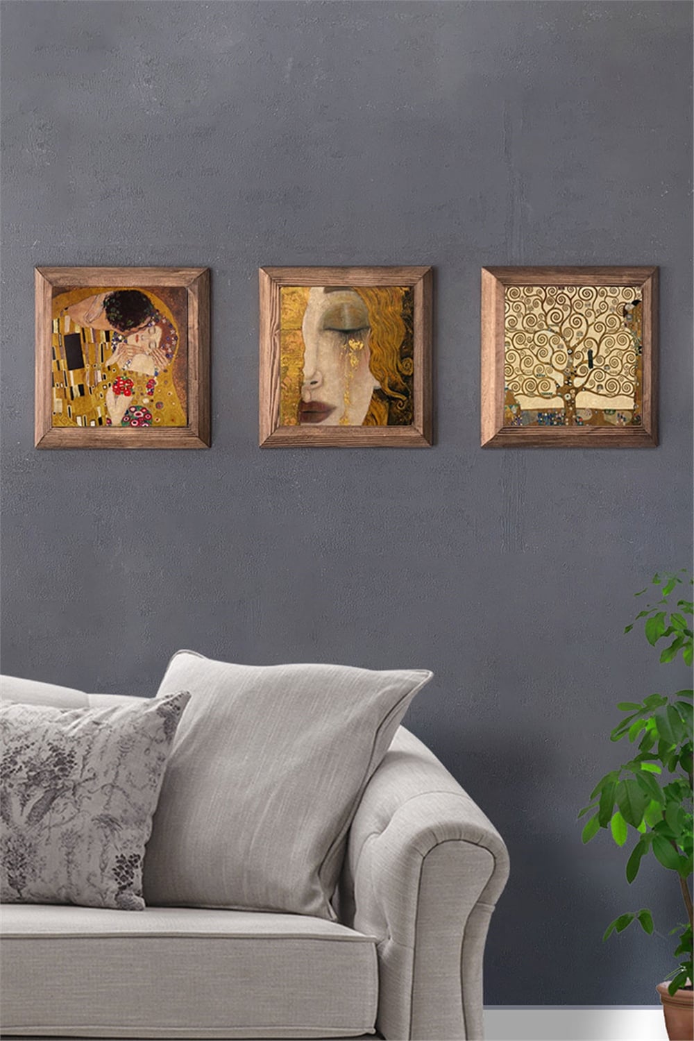 MASİF ÇERÇEVELİ 3'LÜ DOĞALTAŞ TABLO PANO OSCAR STONE DECOR / 3PRMT-40-0274
