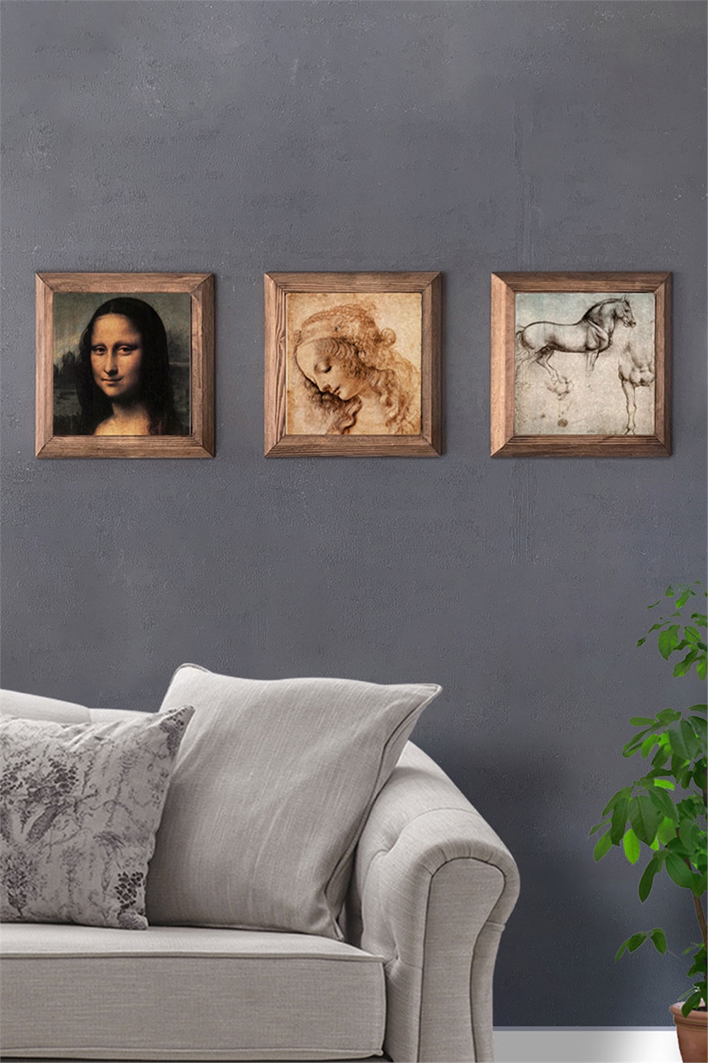 MASİF ÇERÇEVELİ 3'LÜ DOĞALTAŞ TABLO PANO OSCAR STONE DECOR / 3PRMT-40-0271