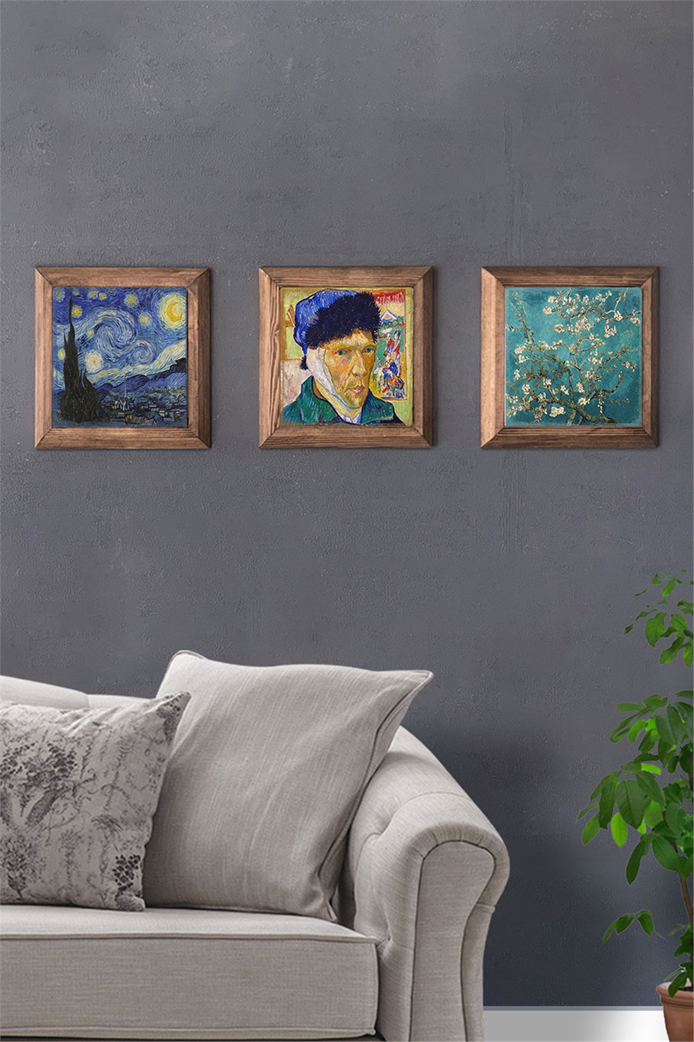 MASİF ÇERÇEVELİ 3'LÜ DOĞALTAŞ TABLO PANO OSCAR STONE DECOR / 3PRMT-40-0411