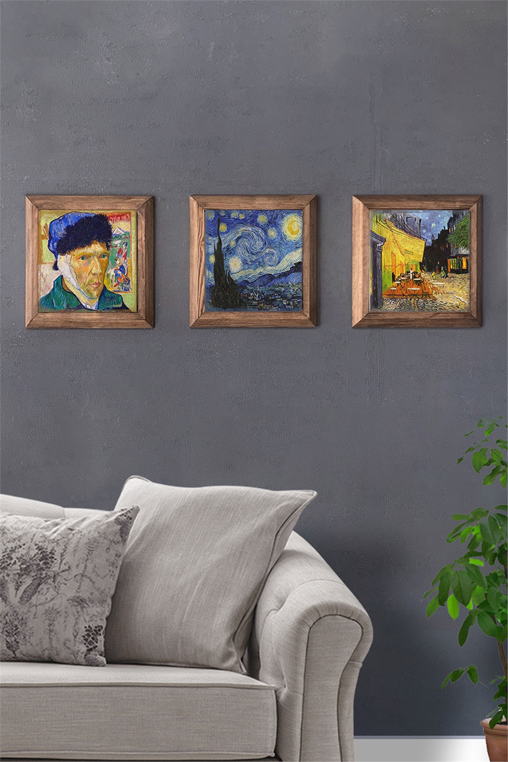 MASİF ÇERÇEVELİ 3'LÜ DOĞALTAŞ TABLO PANO OSCAR STONE DECOR / 3PRMT-40-0416