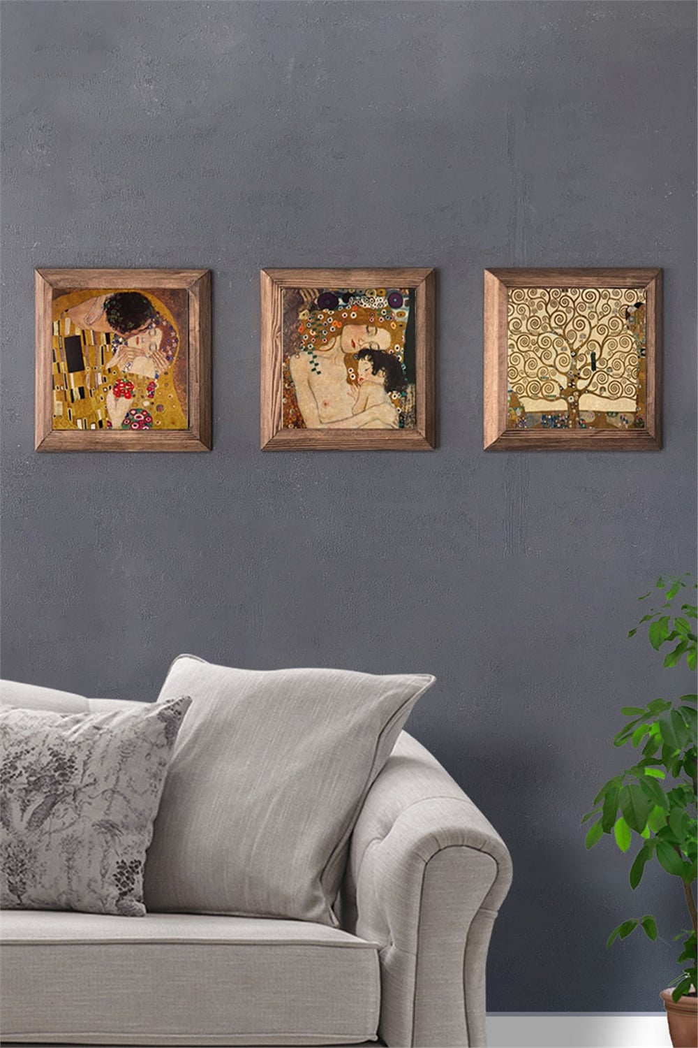 MASİF ÇERÇEVELİ 3'LÜ DOĞALTAŞ TABLO PANO OSCAR STONE DECOR / 3PRMT-40-0272