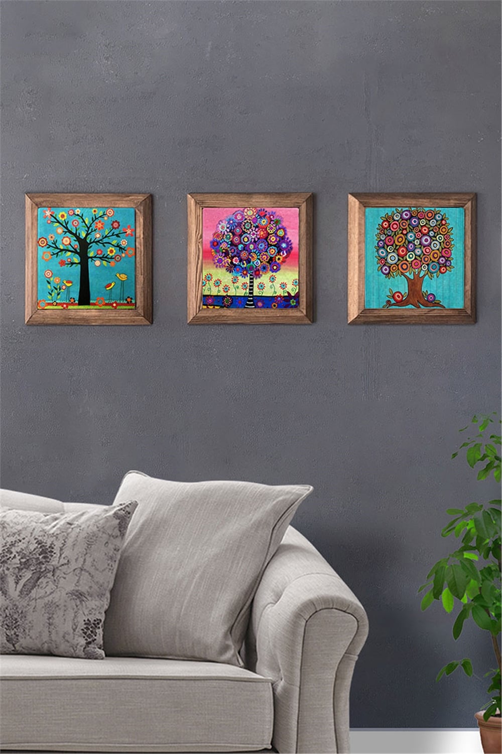 MASİF ÇERÇEVELİ 3'LÜ DOĞALTAŞ TABLO PANO OSCAR STONE DECOR / 3PRMT-40-0006