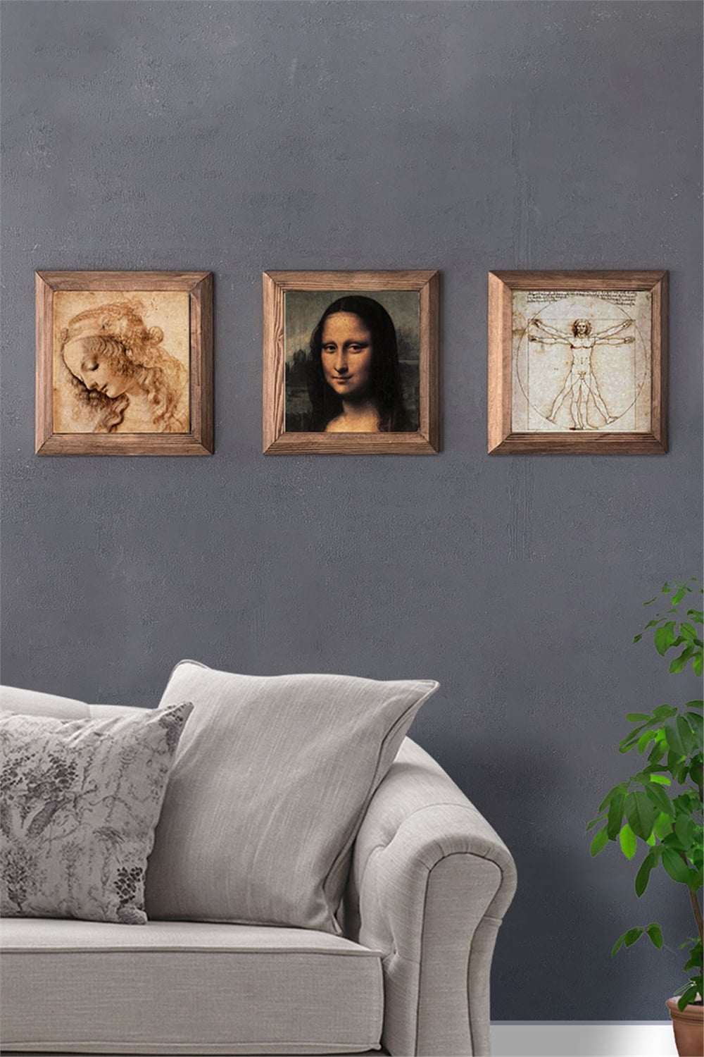MASİF ÇERÇEVELİ 3'LÜ DOĞALTAŞ TABLO PANO OSCAR STONE DECOR / 3PRMT-40-0269
