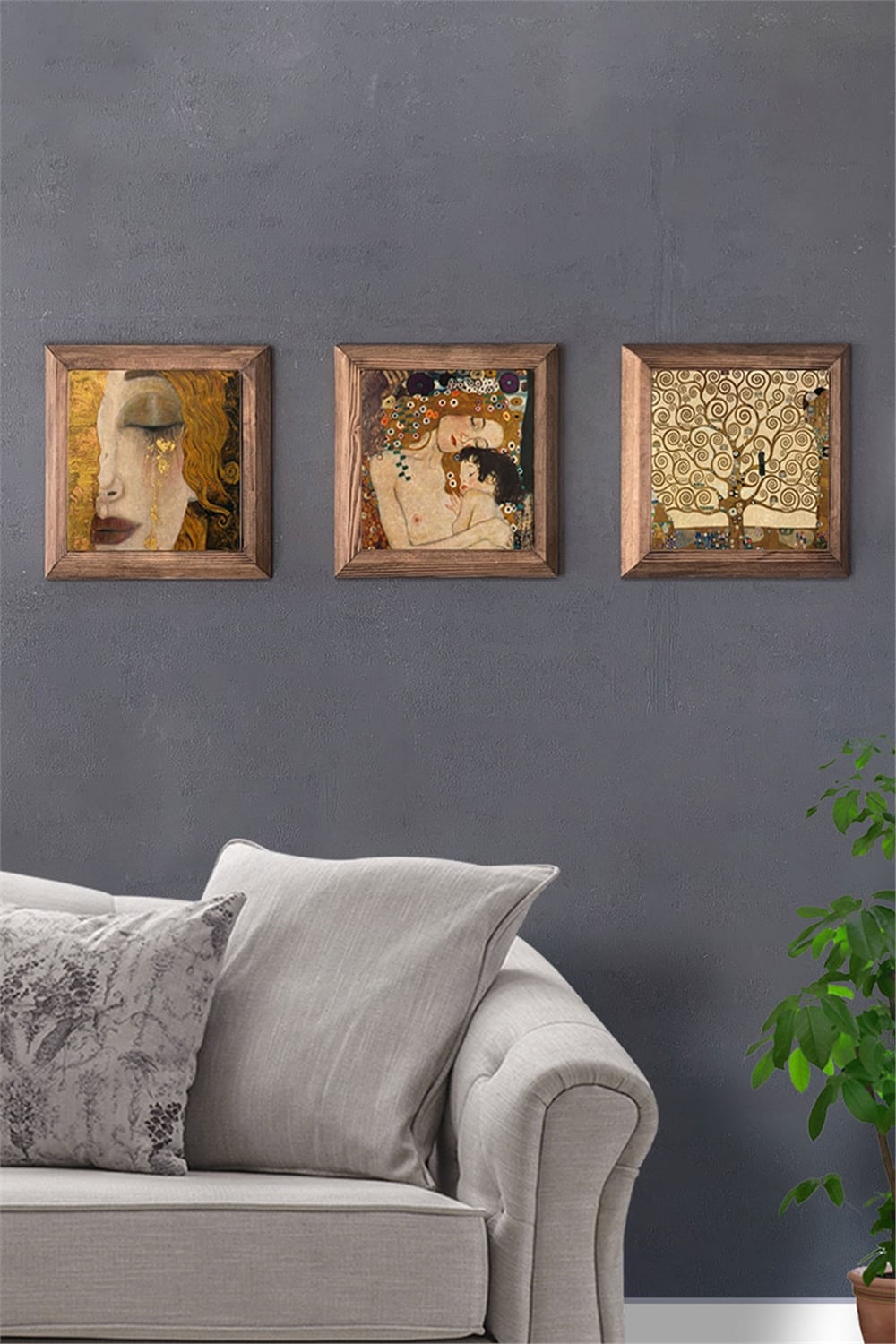 MASİF ÇERÇEVELİ 3'LÜ DOĞALTAŞ TABLO PANO OSCAR STONE DECOR / 3PRMT-40-0273