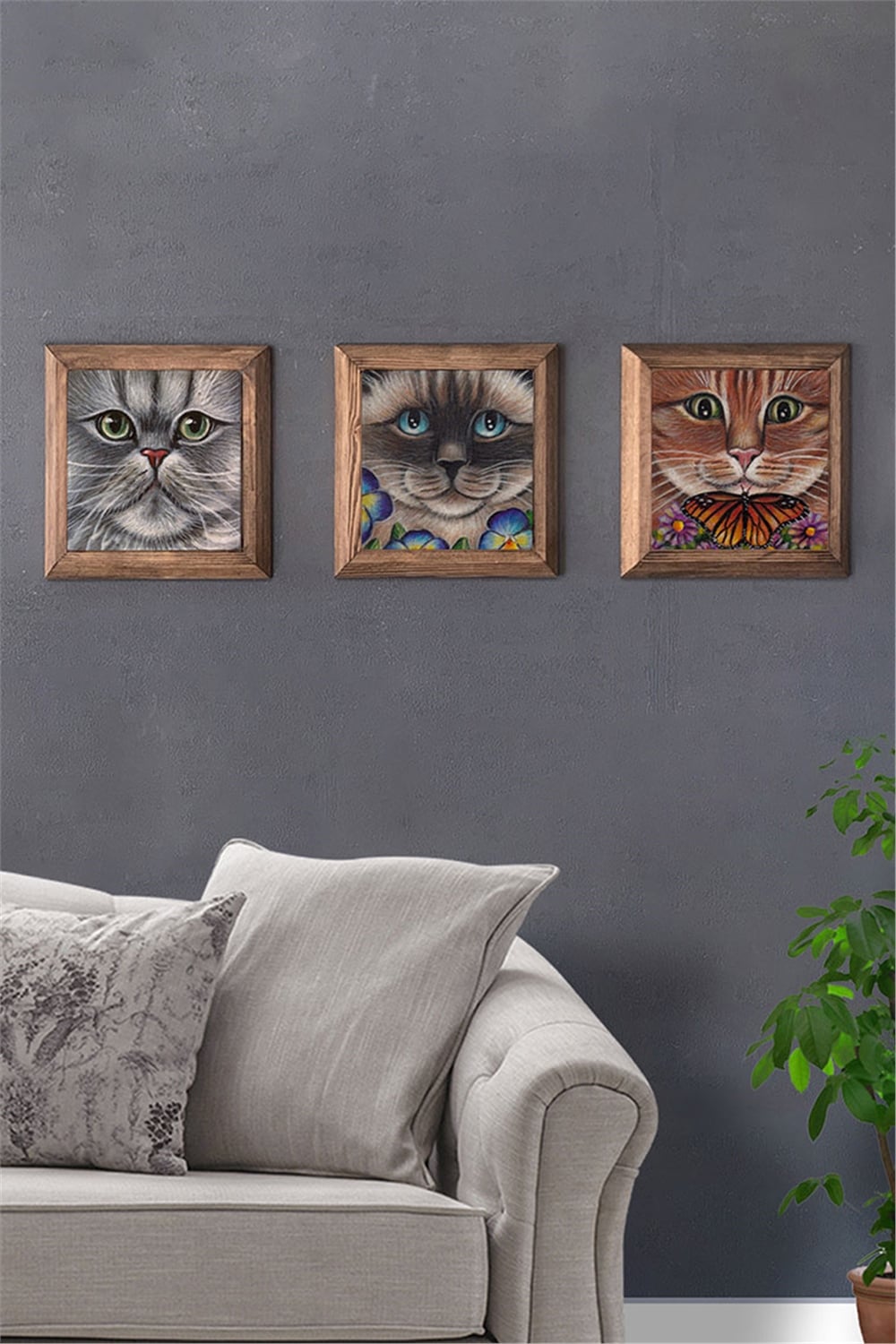 MASİF ÇERÇEVELİ 3'LÜ DOĞALTAŞ TABLO PANO OSCAR STONE DECOR / 3PRMT-30-0015