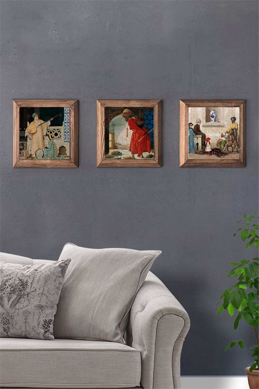 MASİF ÇERÇEVELİ 3'LÜ DOĞALTAŞ TABLO PANO OSCAR STONE DECOR / 3PRMT-40-0061