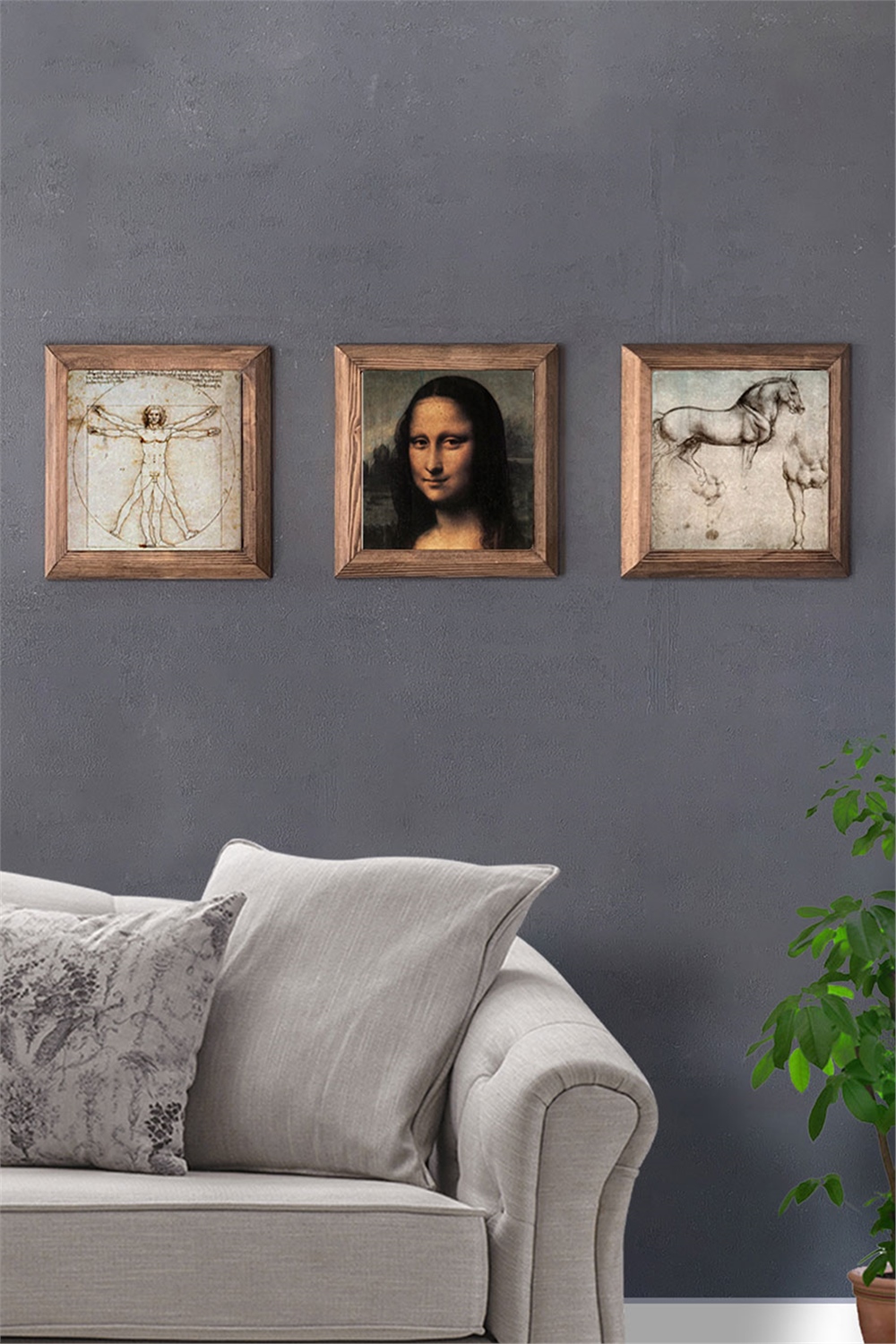 MASİF ÇERÇEVELİ 3'LÜ DOĞALTAŞ TABLO PANO OSCAR STONE DECOR / 3PRMT-40-0270