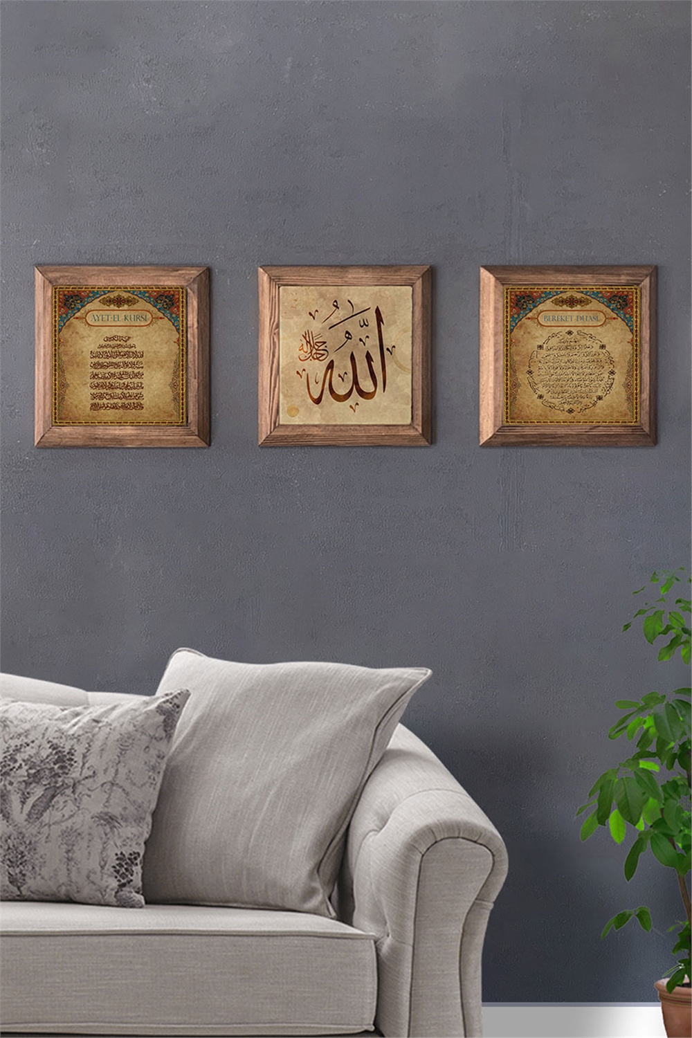 MASİF ÇERÇEVELİ 3'LÜ DOĞALTAŞ TABLO PANO OSCAR STONE DECOR / 3PRMT-40-0219