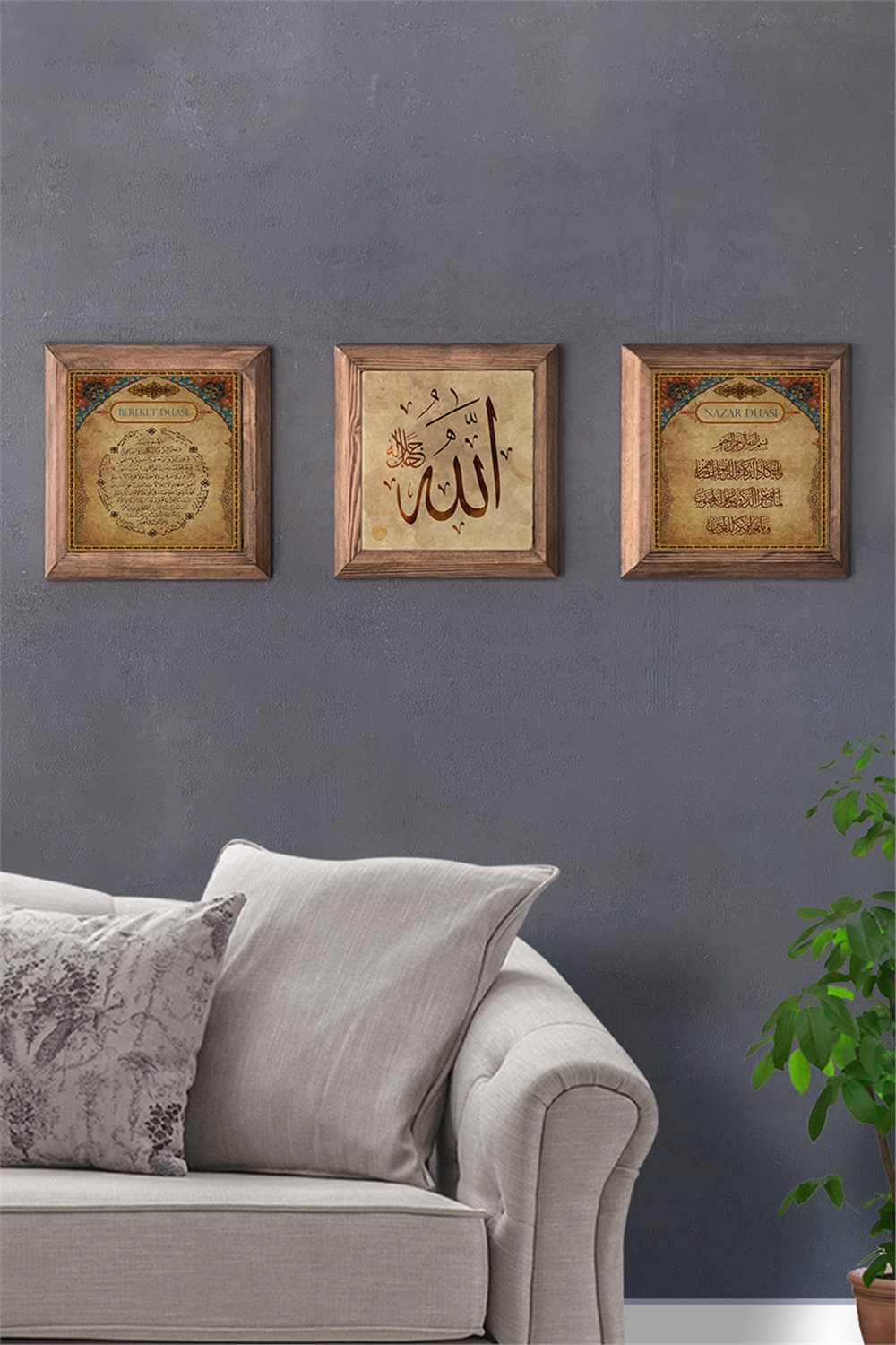 MASİF ÇERÇEVELİ 3'LÜ DOĞALTAŞ TABLO PANO OSCAR STONE DECOR / 3PRMT-40-0184