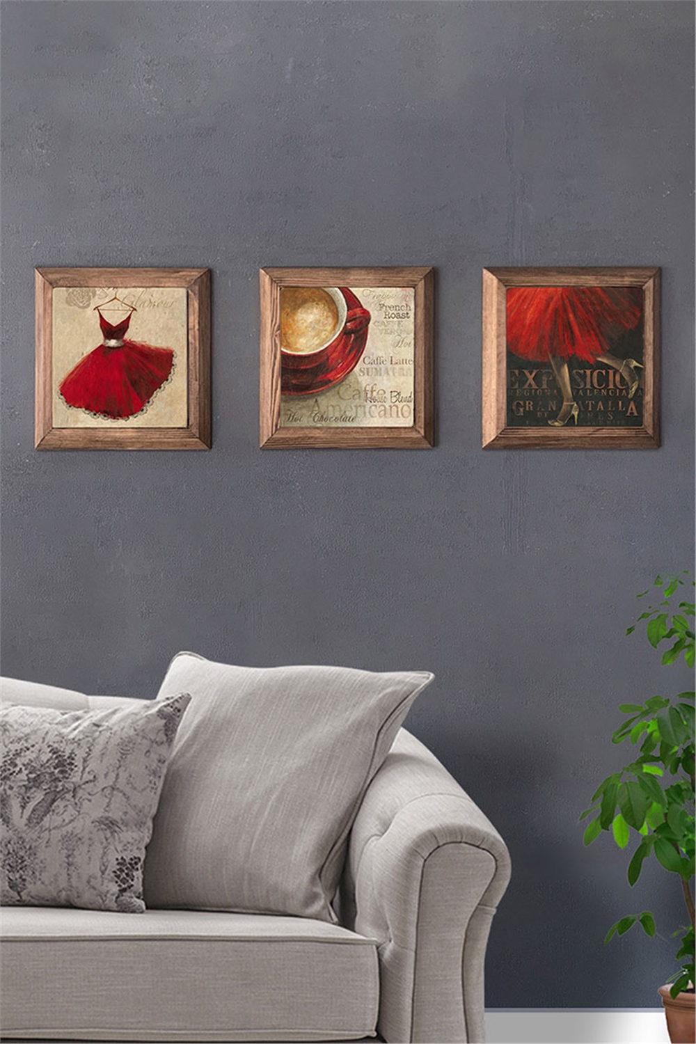 MASİF ÇERÇEVELİ 3'LÜ DOĞALTAŞ TABLO PANO OSCAR STONE DECOR / 3PRMT-20-0006