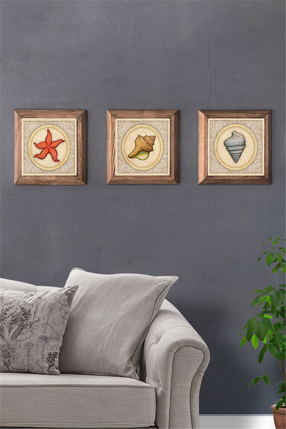 MASİF ÇERÇEVELİ 3'LÜ DOĞALTAŞ TABLO PANO OSCAR STONE DECOR / 3PRMT-10-0001