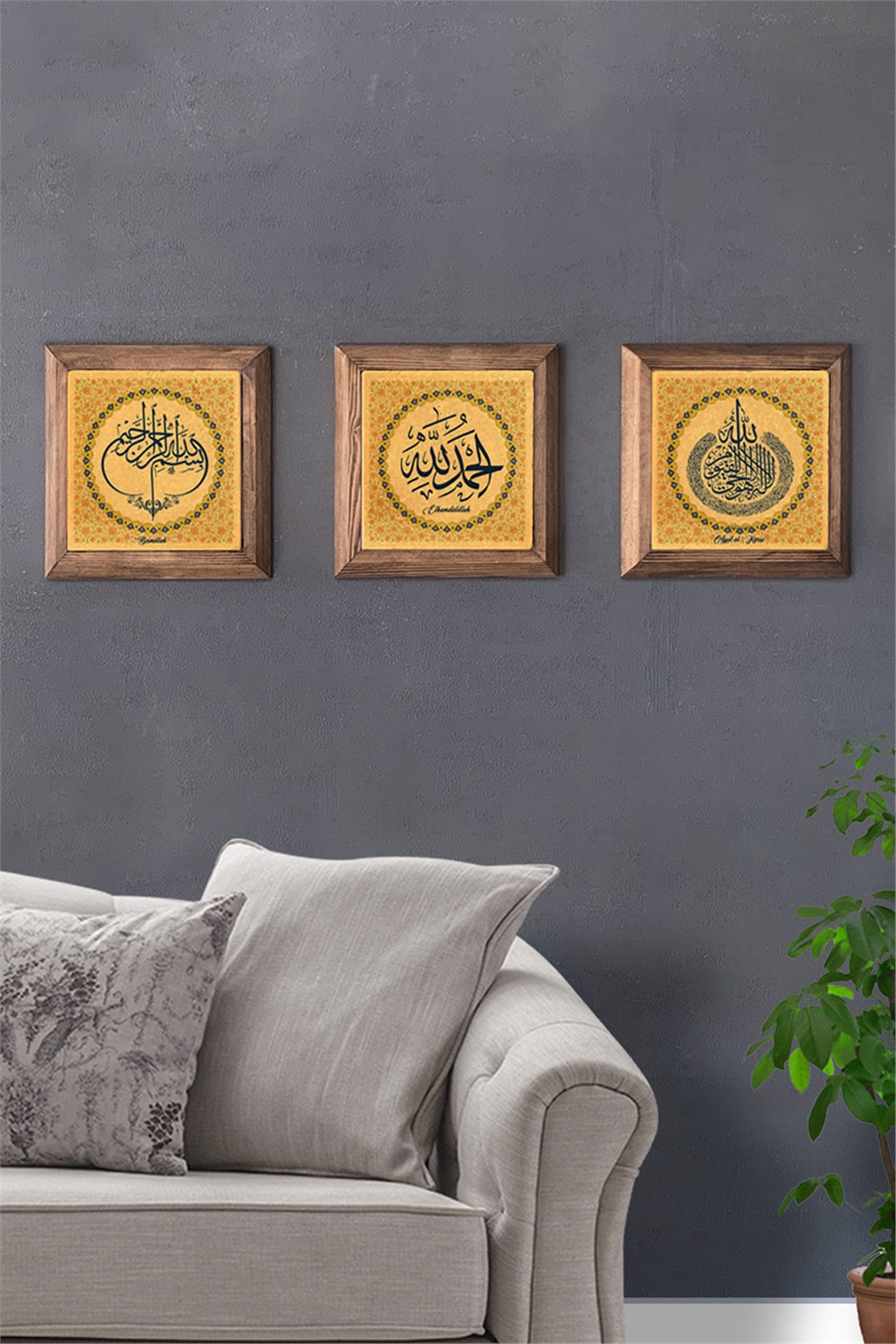 MASİF ÇERÇEVELİ 3'LÜ DOĞALTAŞ TABLO PANO OSCAR STONE DECOR / 3PRMT-40-0256