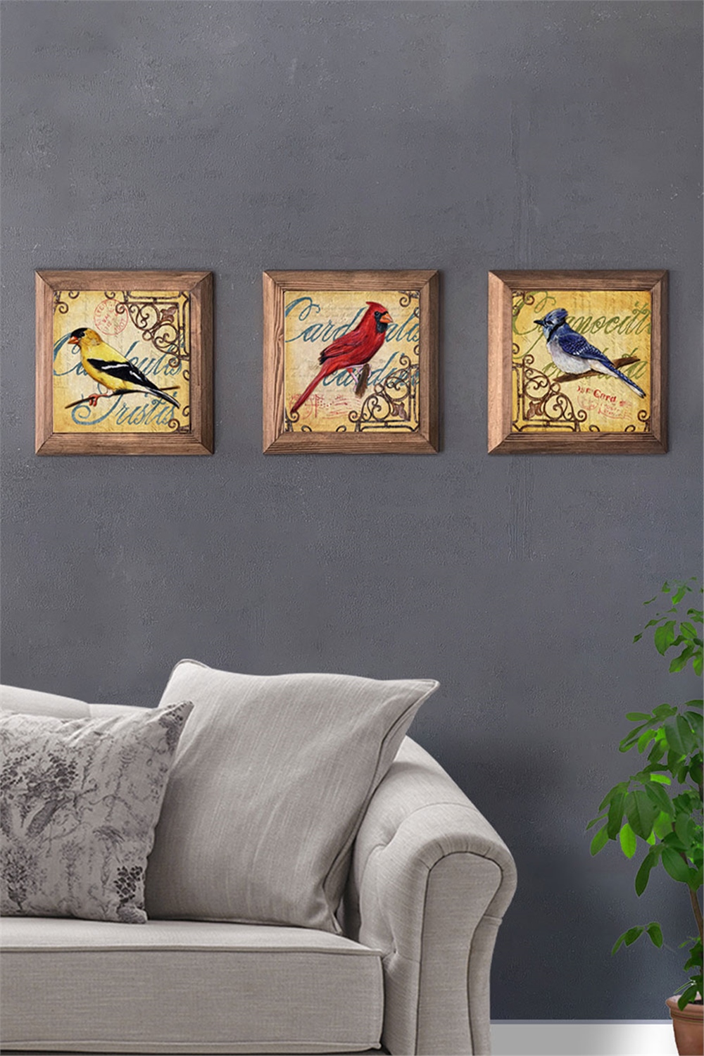MASİF ÇERÇEVELİ 3'LÜ DOĞALTAŞ TABLO PANO OSCAR STONE DECOR / 3PRMT-40-0072