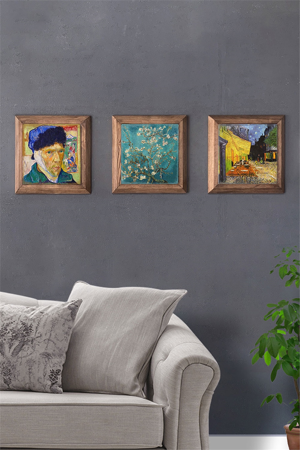 MASİF ÇERÇEVELİ 3'LÜ DOĞALTAŞ TABLO PANO OSCAR STONE DECOR / 3PRMT-40-0417