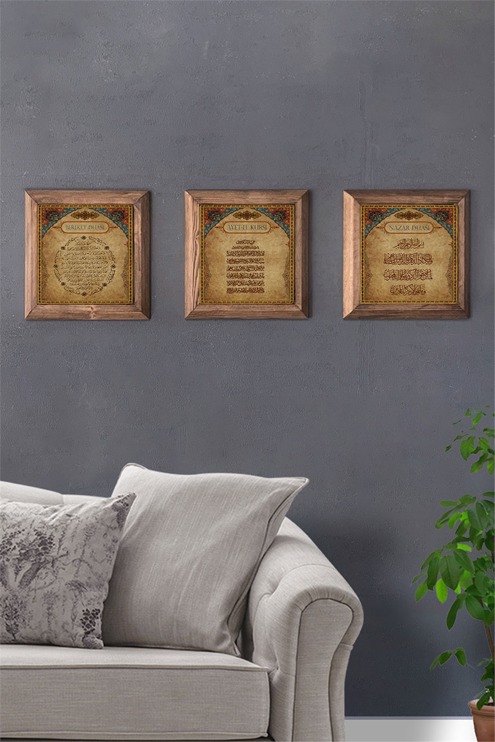 MASİF ÇERÇEVELİ 3'LÜ DOĞALTAŞ TABLO PANO OSCAR STONE DECOR / 3PRMT-40-0011