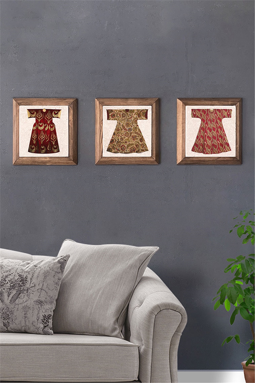 MASİF ÇERÇEVELİ 3'LÜ DOĞALTAŞ TABLO PANO OSCAR STONE DECOR / 3PRMT-40-0001