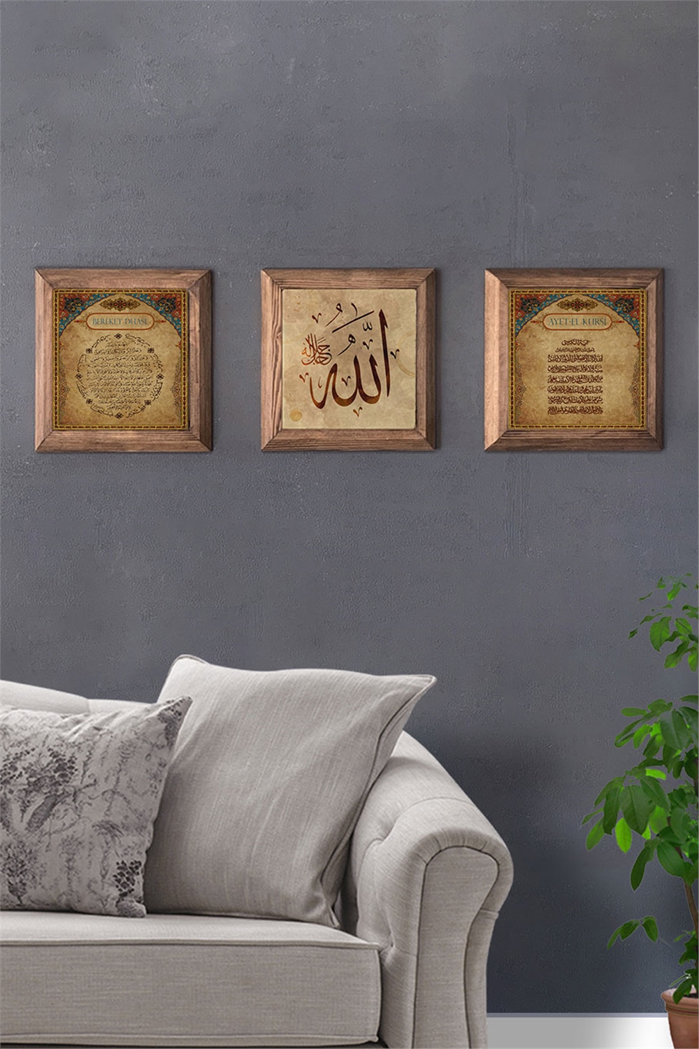 MASİF ÇERÇEVELİ 3'LÜ DOĞALTAŞ TABLO PANO OSCAR STONE DECOR / 3PRMT-40-0183
