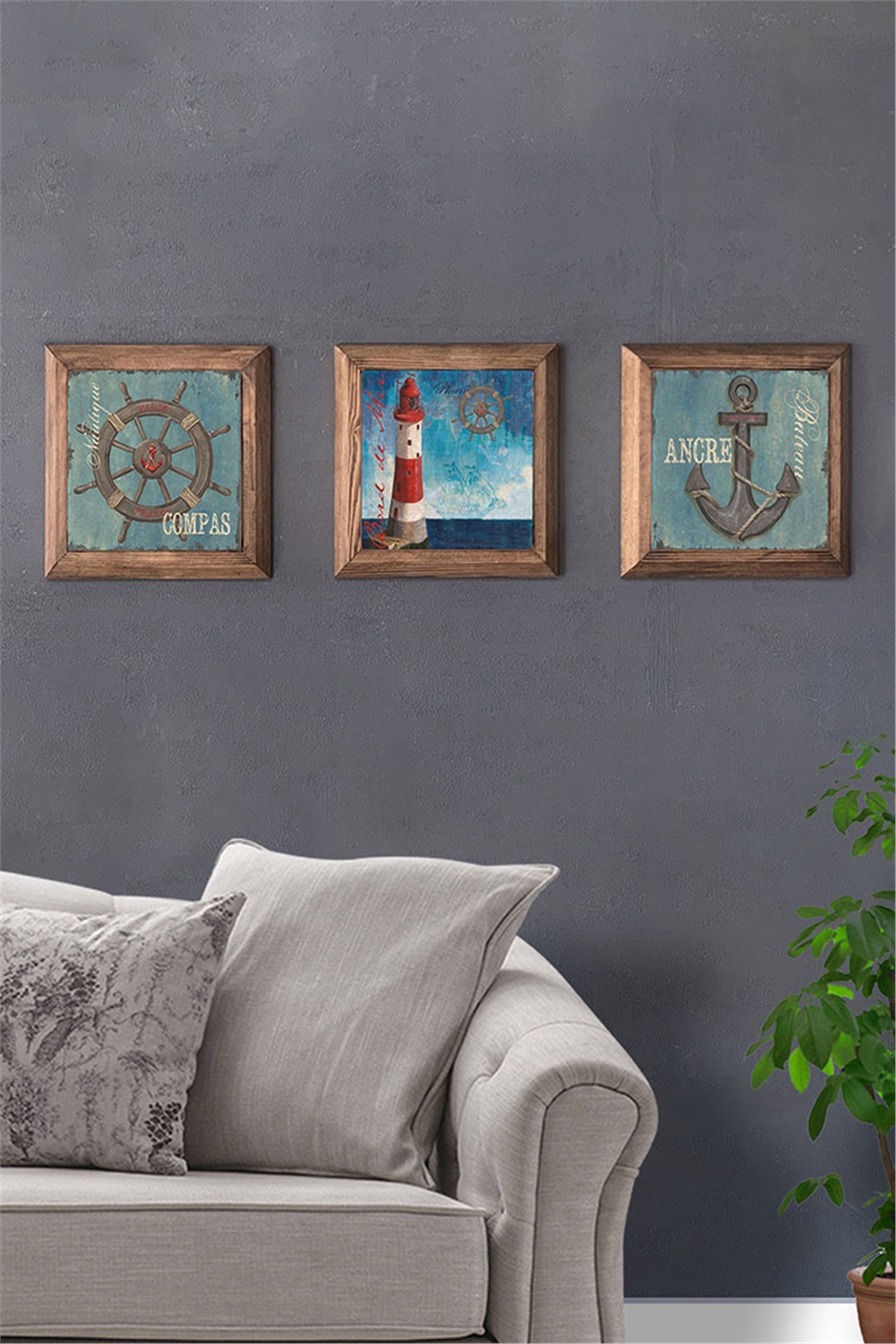 MASİF ÇERÇEVELİ 3'LÜ DOĞALTAŞ TABLO PANO OSCAR STONE DECOR / 3PRMT-10-0013