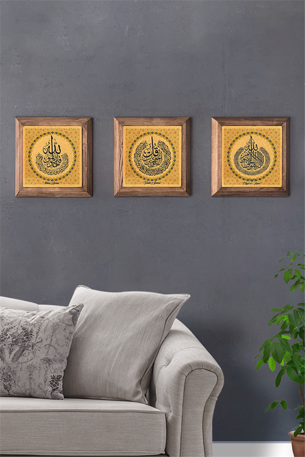 MASİF ÇERÇEVELİ 3'LÜ DOĞALTAŞ TABLO PANO OSCAR STONE DECOR / 3PRMT-40-0259